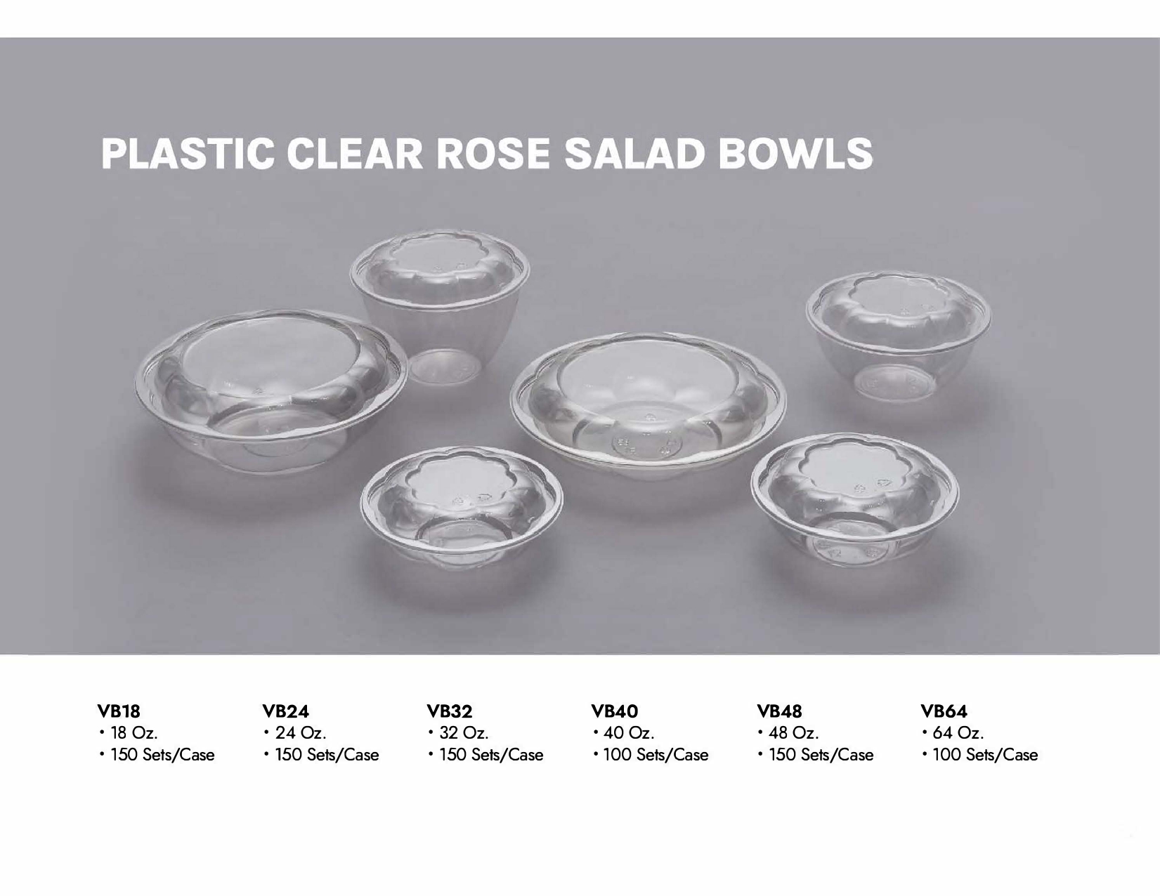 Plastic Clear Rose Salad Bowls